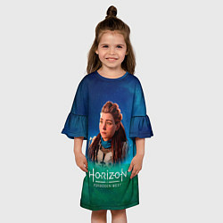 Платье клеш для девочки Horizon Forbidden West Sky, цвет: 3D-принт — фото 2