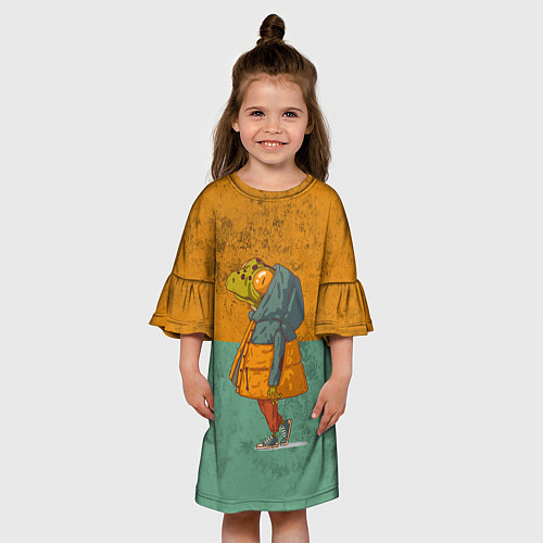 Детское платье Лягушка модник Frog / 3D-принт – фото 3