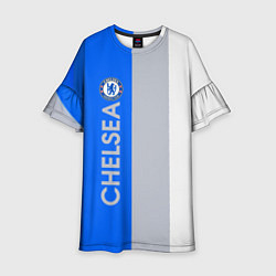 Платье клеш для девочки Chelsea football club, цвет: 3D-принт