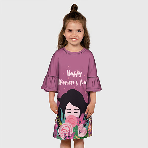 Детское платье Happy Womens Day / 3D-принт – фото 3