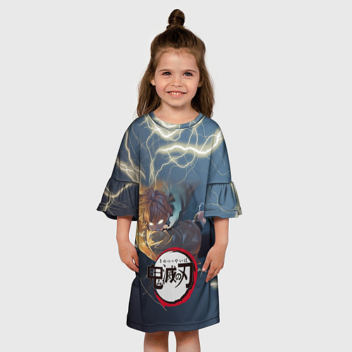 Детское платье Клинок рассекающий демонов Зенитсу / 3D-принт – фото 3