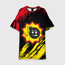 Платье клеш для девочки Serious Sam Big Logo, цвет: 3D-принт