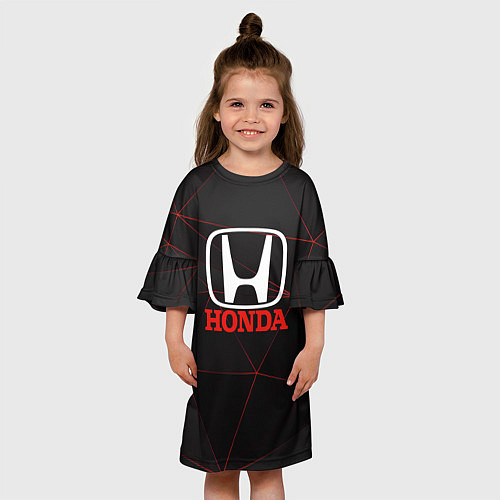 Детское платье HONDA спорт авто / 3D-принт – фото 3