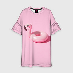 Платье клеш для девочки Flamingos Розовый фламинго, цвет: 3D-принт