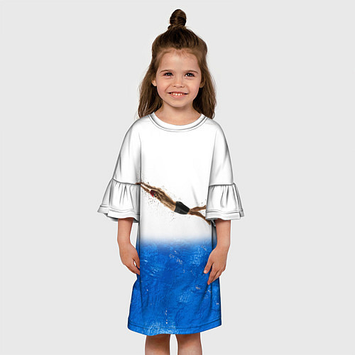 Детское платье Спортивное плавание Aqua sport / 3D-принт – фото 3