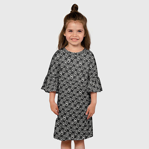Детское платье Рунический алфавит паттерн / 3D-принт – фото 3