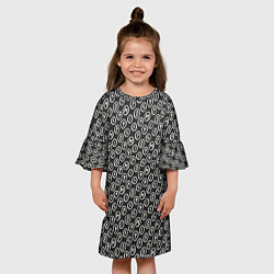 Платье клеш для девочки Рунический алфавит паттерн, цвет: 3D-принт — фото 2