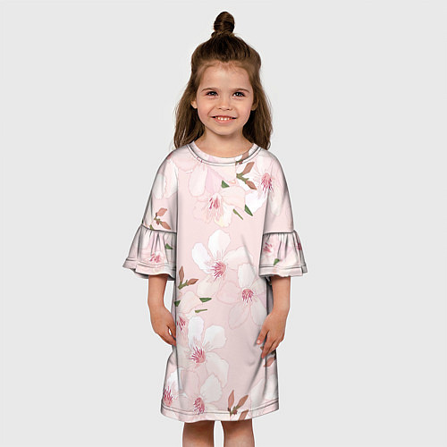 Детское платье Розовые цветы весны / 3D-принт – фото 3