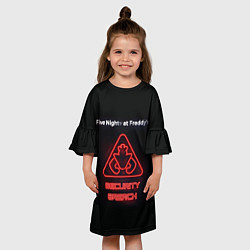 Платье клеш для девочки Five Nights at Freddys: Security Breach logo, цвет: 3D-принт — фото 2