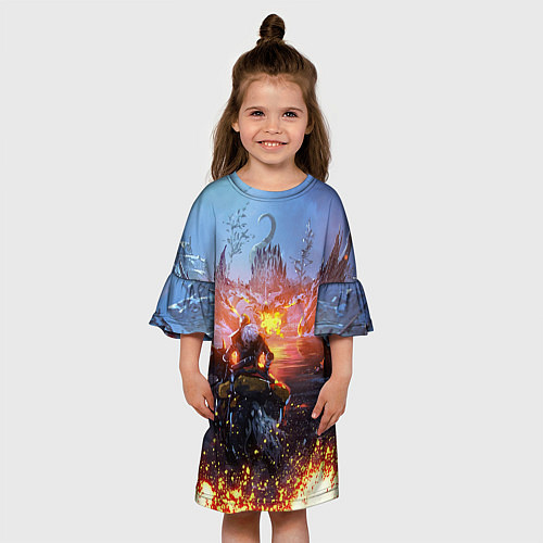 Детское платье ELDEN RING БИТВА С ДРАКОНОМ / 3D-принт – фото 3