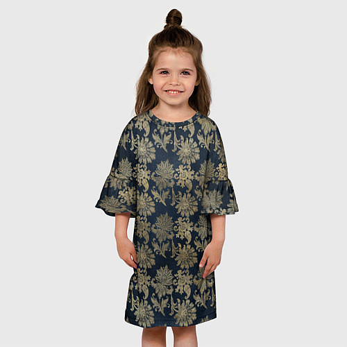 Детское платье Классические узоры цветы / 3D-принт – фото 3