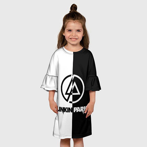Детское платье Linkin Park ЧБ / 3D-принт – фото 3