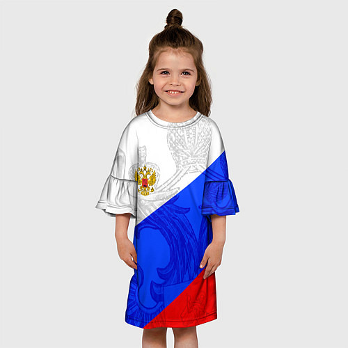 Детское платье Российский герб: триколор / 3D-принт – фото 3