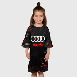 Платье клеш для девочки AUDI АУДИ SPORT Паттерн, цвет: 3D-принт — фото 2