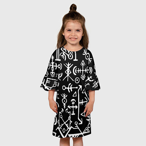 Детское платье Древние руны Паттерн / 3D-принт – фото 3