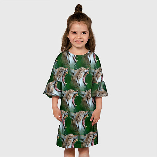 Детское платье Рысь паттерн / 3D-принт – фото 3
