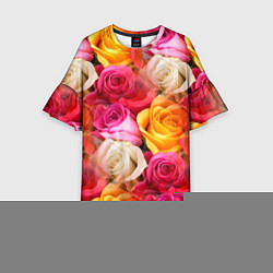 Детское платье Красные, желтые и белые розы