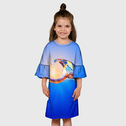 Детское платье Градиент Волна Абстракция / 3D-принт – фото 3