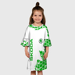 Платье клеш для девочки SKODA Логотип СОТЫ, цвет: 3D-принт — фото 2