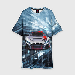 Платье клеш для девочки Audi Motorsport Racing team, цвет: 3D-принт