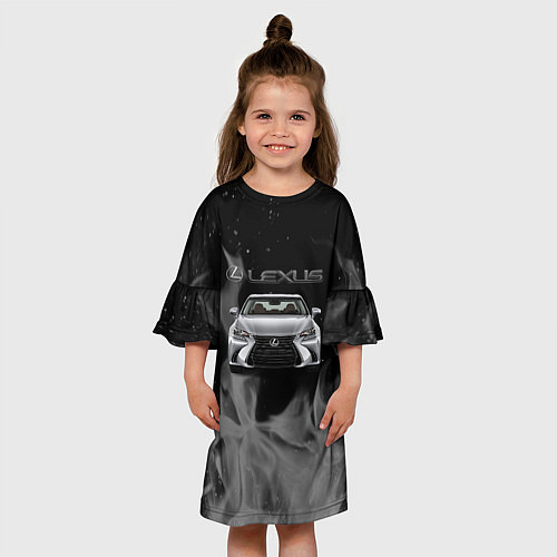 Детское платье Lexus лексус огонь / 3D-принт – фото 3