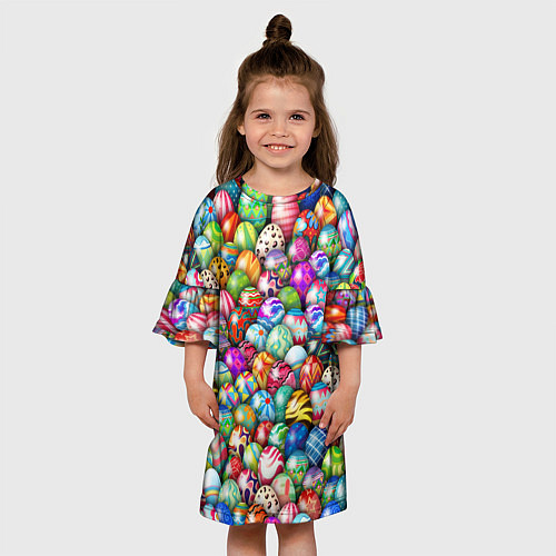 Детское платье Пасхальные крашеные яйца / 3D-принт – фото 3