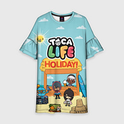Платье клеш для девочки Toca Life Holiday!, цвет: 3D-принт