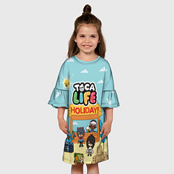 Платье клеш для девочки Toca Life Holiday!, цвет: 3D-принт — фото 2