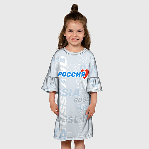 Детское платье Россия - на разных языках мира / 3D-принт – фото 3