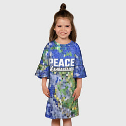 Платье клеш для девочки Peace Ambassador Посол мира, цвет: 3D-принт — фото 2