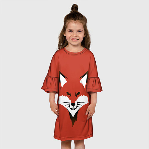 Детское платье Рыжая серьезная лиса / 3D-принт – фото 3