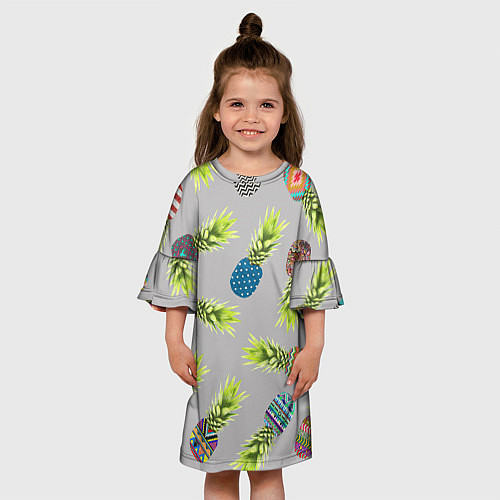 Детское платье Узорные ананасы / 3D-принт – фото 3