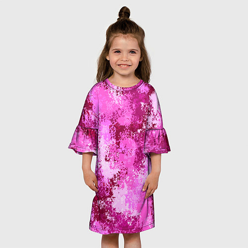 Детское платье Спортивный камуфляж Пикси - Питахайя / 3D-принт – фото 3