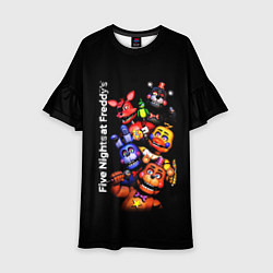 Платье клеш для девочки Five Nights at Freddys - FNAF - персонажи игры, цвет: 3D-принт