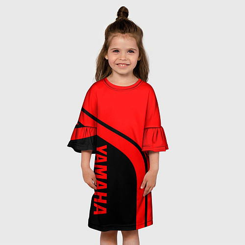 Детское платье ЯМАХА - YAMAHA КРАСНЫЙ СТИЛЬ / 3D-принт – фото 3