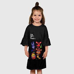 Платье клеш для девочки Five Nights at Freddys - персонажи, цвет: 3D-принт — фото 2