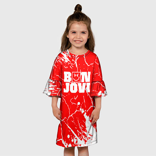 Детское платье Bon jovi Трещины / 3D-принт – фото 3