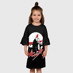 Платье клеш для девочки Алиса рок группа, цвет: 3D-принт — фото 2