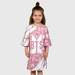 Платье клеш для девочки Bts паттерн, цвет: 3D-принт — фото 2