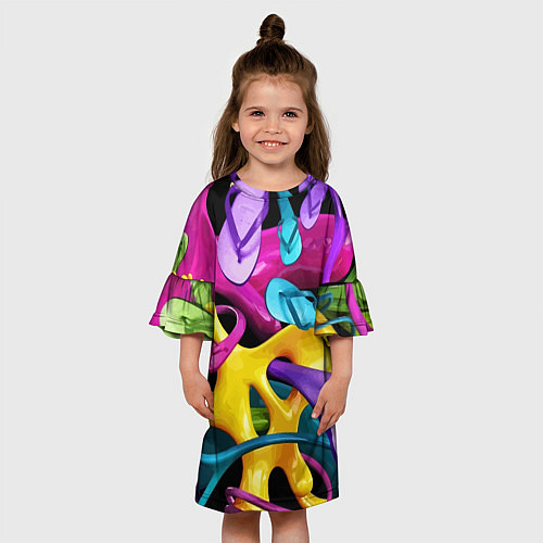 Детское платье Пляжный паттерн Summer / 3D-принт – фото 3
