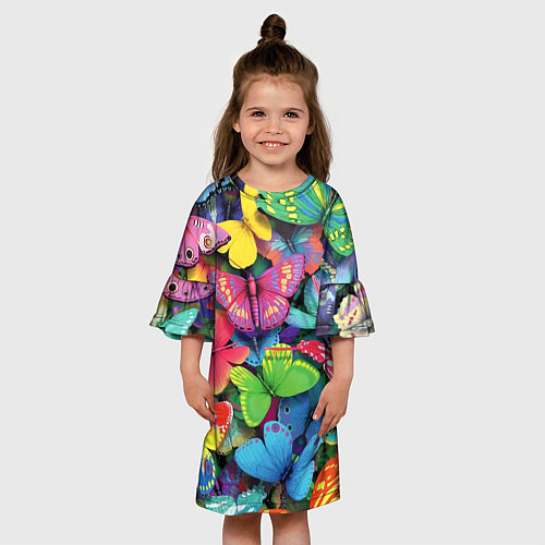 Детское платье Стая бабочек Pattern / 3D-принт – фото 3