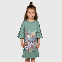 Платье клеш для девочки Постер Супермана, цвет: 3D-принт — фото 2
