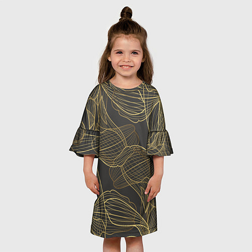 Детское платье Цветы, линии, узоры / 3D-принт – фото 3