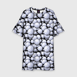 Платье клеш для девочки Волейбольные Мячи Volleyballs, цвет: 3D-принт