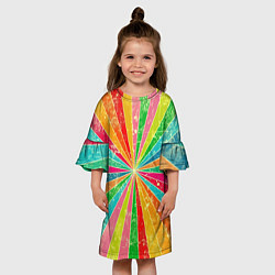 Платье клеш для девочки Геометрический паттерн Retro, цвет: 3D-принт — фото 2