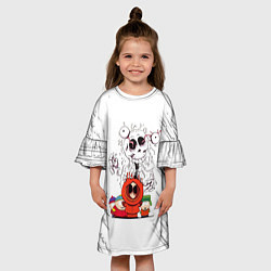 Платье клеш для девочки Южный парк - персонажи мультфильма South Park, цвет: 3D-принт — фото 2