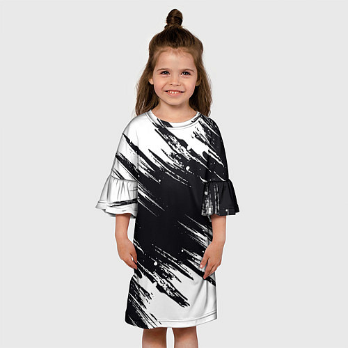 Детское платье БЕЛАЯ КРАСКА БРЫЗГИ / 3D-принт – фото 3
