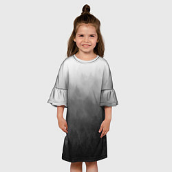Платье клеш для девочки Темный лес - туман, цвет: 3D-принт — фото 2