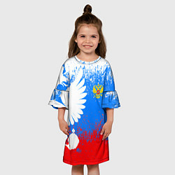 Платье клеш для девочки Я русский герб, цвет: 3D-принт — фото 2