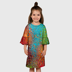 Платье клеш для девочки Капли на стекле Vanguard pattern, цвет: 3D-принт — фото 2